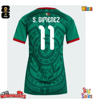 Mexico Santiago Gimenez #11 Replica Home Stadium Shirt for Women World Cup 2026 Short Sleeve